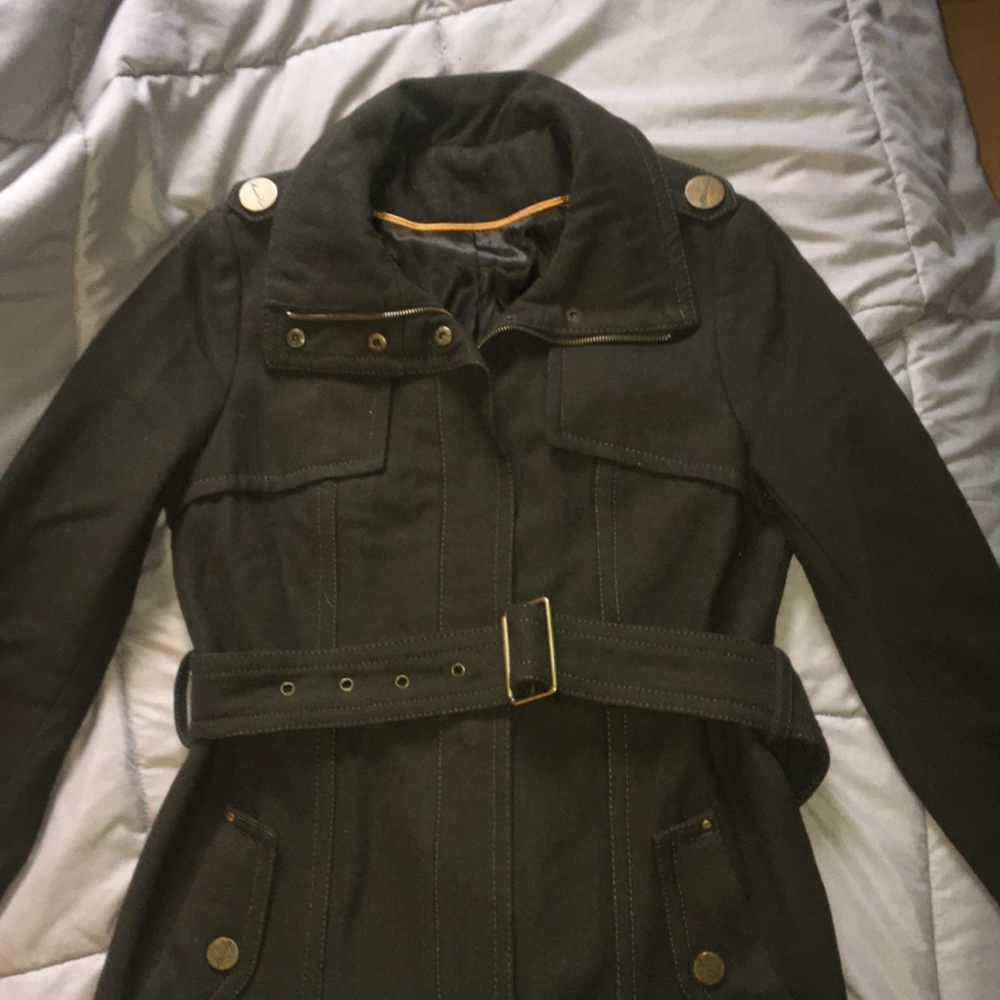 Kenneth Cole Women’s Military Green Wool Coat